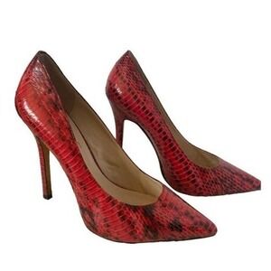 Michael Kors snake embossed red pump‎ stilettos Women size 9.5